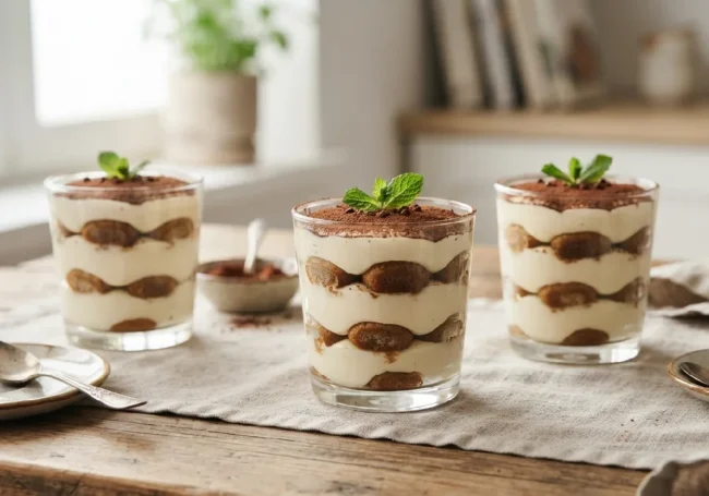 Bardakta Pudingli Kedi Dili Tatlısı (Tiramisu Tadında)