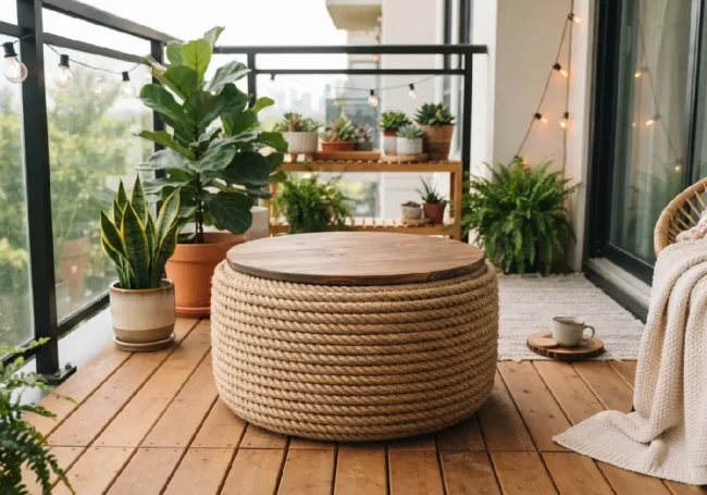 Eski Araba Lastiklerinden Balkon Pufu (Oturak)