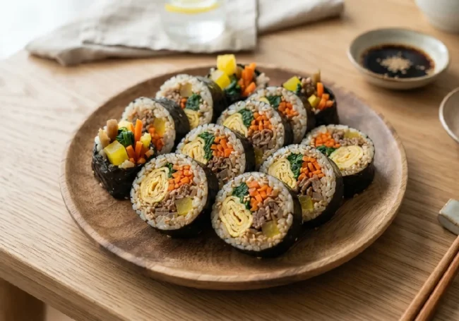 Gimbap (Kore Usulü Deniz Yosunu Rulosu)